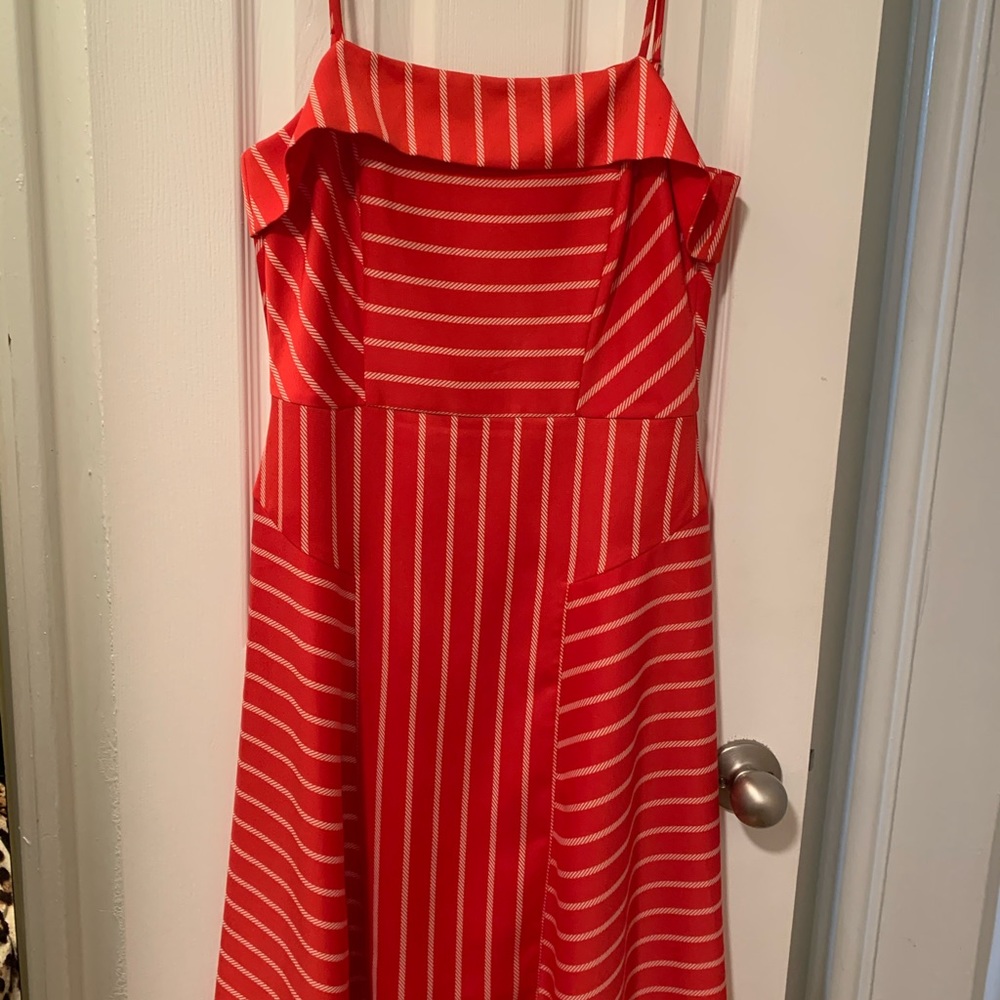 Banana Republic coral/orange midi dress